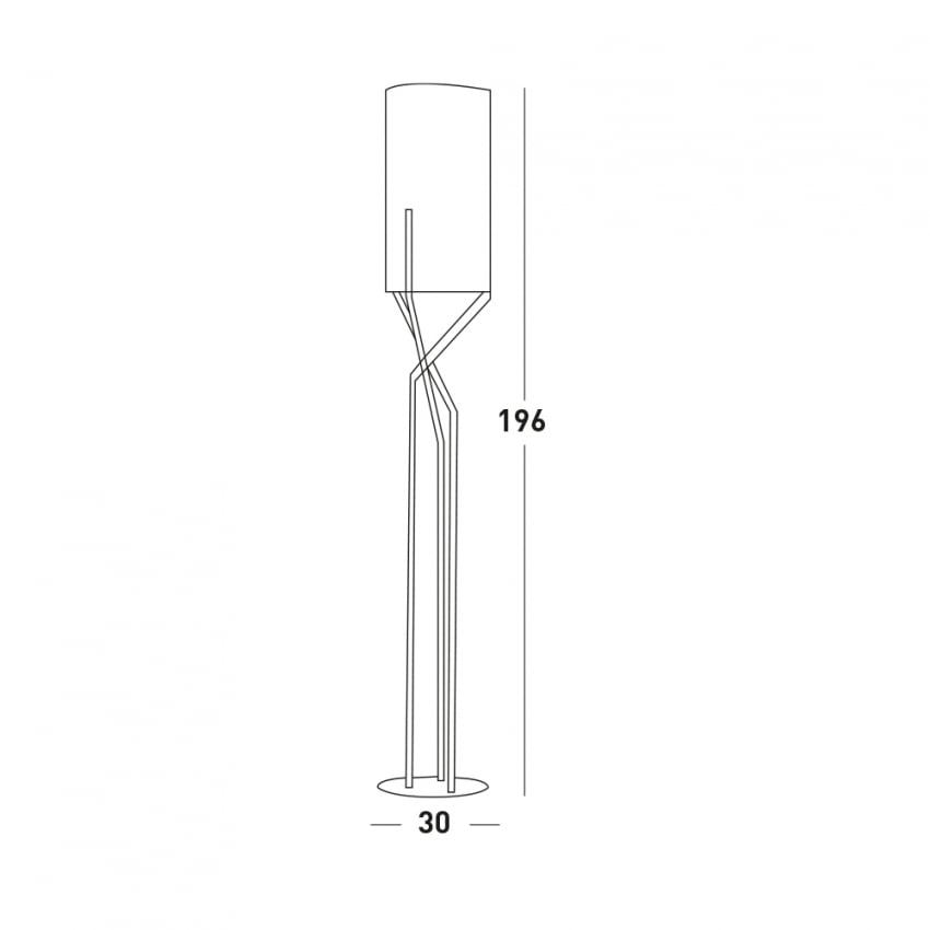 Lampada Da Terra Design Moderno Minimale In Metallo Slide Aura