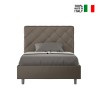 Letto matrimoniale imbottito francese 140x200 contenitore moderno Priya F Costo
