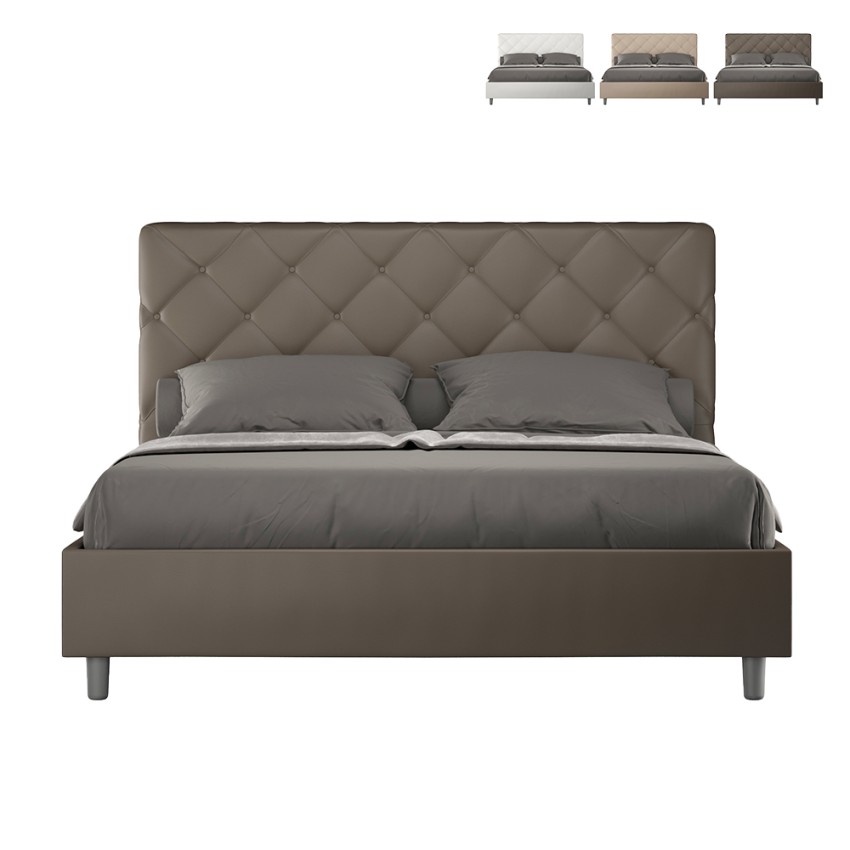 Lit double avec rangement 170x190 moderne rembourré Priya M2 Promotion Lit double avec rangement 170x190 moderne rembourré Priya M2 Promotion