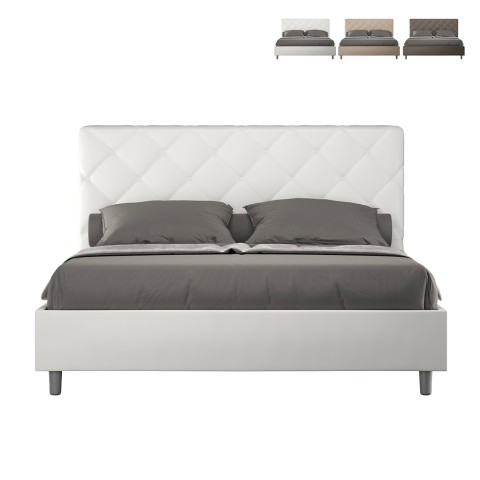 Letto matrimoniale 170x200 contenitore moderno imbottito Priya M3 Promozione