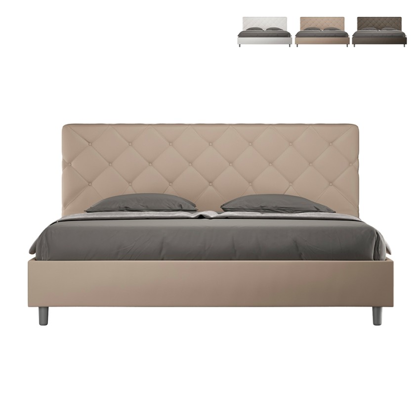 Letto king size matrimoniale 180x200 contenitore imbottito Priya K Misure Letto king size matrimoniale 180x200 contenitore imbottito Priya K Misure