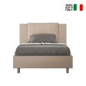 Letto francese contenitore 120x190 cuscino testata imbottito Antea P Offerta