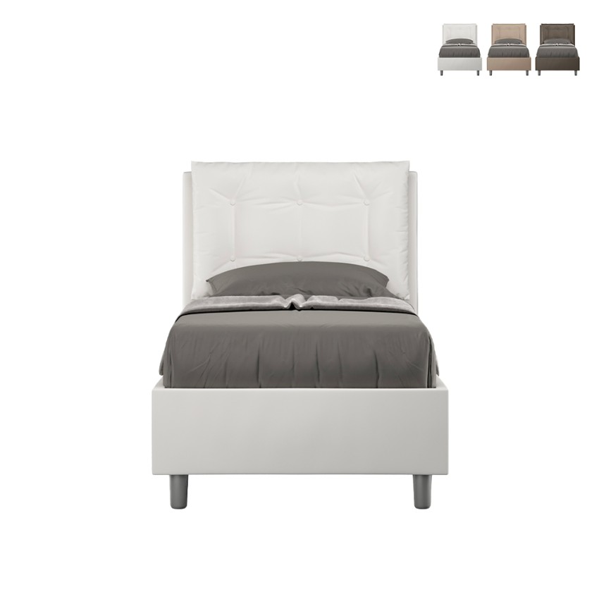 Einzelbett 80x190 mit Bettkasten und gepolstertem Kopfteil Annalisa S Aktion Einzelbett 80x190 mit Bettkasten und gepolstertem Kopfteil Annalisa S Aktion