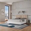 Lit double avec rangement 160x190cm en bois avec coussins Egos Annalisa Dimensions