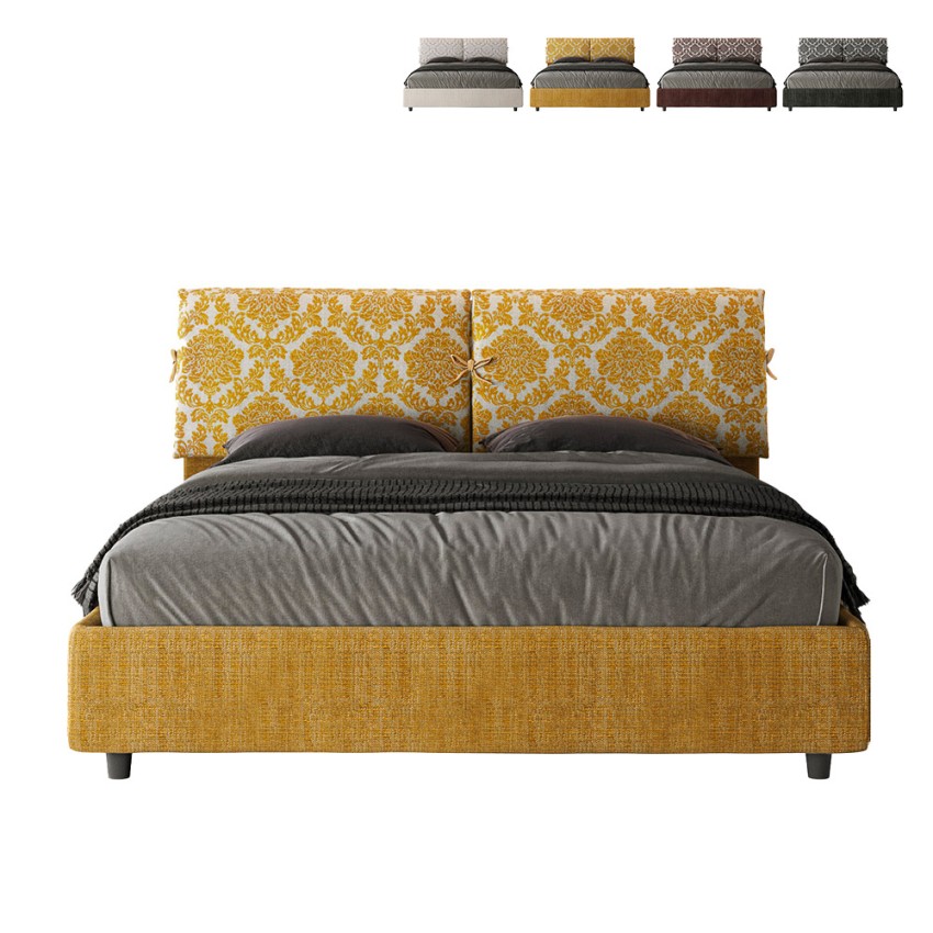 Letto matrimoniale contenitore 160x190 tessuto Mados Giada Agata Letto matrimoniale contenitore 160x190 tessuto Mados Giada Agata