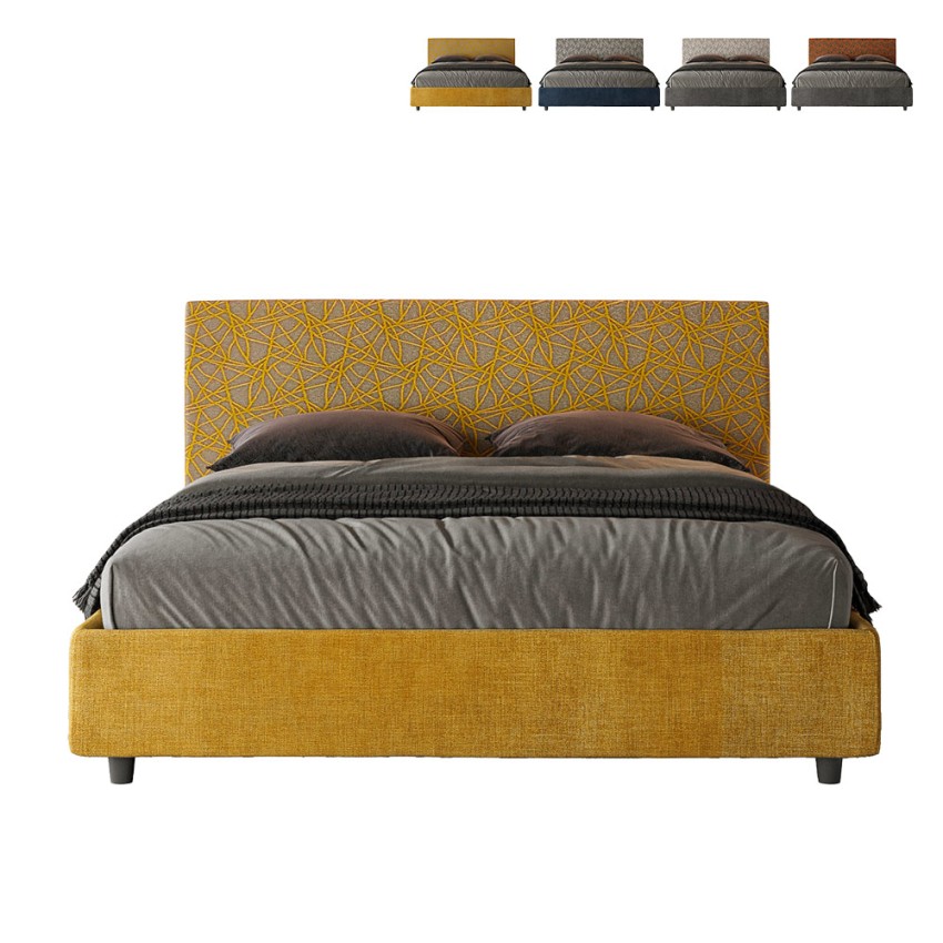 Letto matrimoniale tessuto 160x190 contenitore moderno Arla Norris Era Promozione Letto matrimoniale tessuto 160x190 contenitore moderno Arla Norris Era Promozione