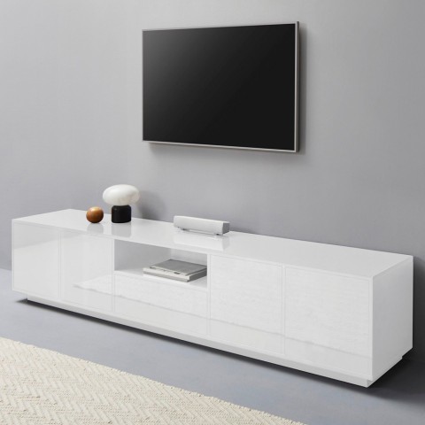 moderne TV-Bank 220cm für Wohnzimmer in weiß Aston Aktion