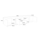 moderne TV-Bank 220cm für Wohnzimmer in weiß Aston Lagerbestand