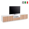 Mobile porta TV design moderno legno bianco 220cm soggiorno Aston Wood Vendita