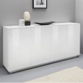 Ceila Moderne Kommode, Weiß, 180cm, für Wohnzimmer oder Küche Aktion