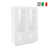 Credenza alta con vetrina 100cm soggiorno design moderno bianco Syfe Vendita