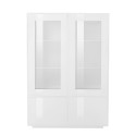 Credenza alta con vetrina 100cm soggiorno design moderno bianco Syfe Saldi