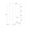 Credenza alta con vetrina 100cm soggiorno design moderno bianco Syfe Stock