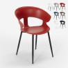 Sedia design moderno in metallo polipropilene per cucina bar ristorante Evelyn Misure