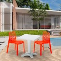 Weiß Quadratisch Tisch und 2 Stühle Farbiges Polypropylen-Innenmastenset Grand Soleil Gruvyer Patio Kosten