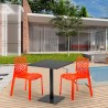 Schwarz Tisch Quadratisch 70x70 cm mit 2 Bunten Stühlen Gruvyer Kiwi Kosten