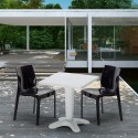 Weiß Quadratisch Tisch und 2 Stühle Farbiges Polypropylen-Innenmastenset Grand Soleil Ice Patio Eigenschaften
