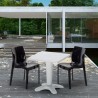 Weiß Quadratisch Tisch und 2 Stühle Farbiges Polypropylen-Innenmastenset Grand Soleil Ice Patio Eigenschaften