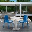 Weiß Tisch Quadratisch 60x60 mit 2 Bunten Stühlen Ice Lemon Eigenschaften