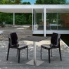 Schwarz Tisch Quadratisch 60x60 mit Stahlfuß 2 Bunten Stühlen Ice Pistachio Eigenschaften