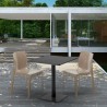 Schwarz Tisch Quadratisch 70x70 cm mit Bunten Stühlen Ice Kiwi Eigenschaften