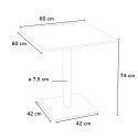 Table carrée 60x60 pied acier et plateau noir avec 2 chaises colorées Paris Pistachio 