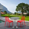 Schwarz Rund Tisch und 2 Stühle Farbiges Polypropylen-Innenmastenset Gelateria Cosmopolitan Auswahl