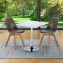 Weiß Quadratisch Tisch und 2 Stühle Farbiges Polypropylen-Innenmastenset Nordica Cocktail Auswahl