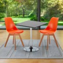 Schwarz Quadratisch Tisch und 2 Stühle Farbiges Polypropylen-Innenmastenset Nordica Mojito Auswahl