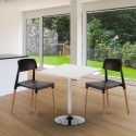 Weiß Quadratisch Tisch und 2 Stühle Farbiges Polypropylen-Innenmastenset Barcellona Cocktail Katalog