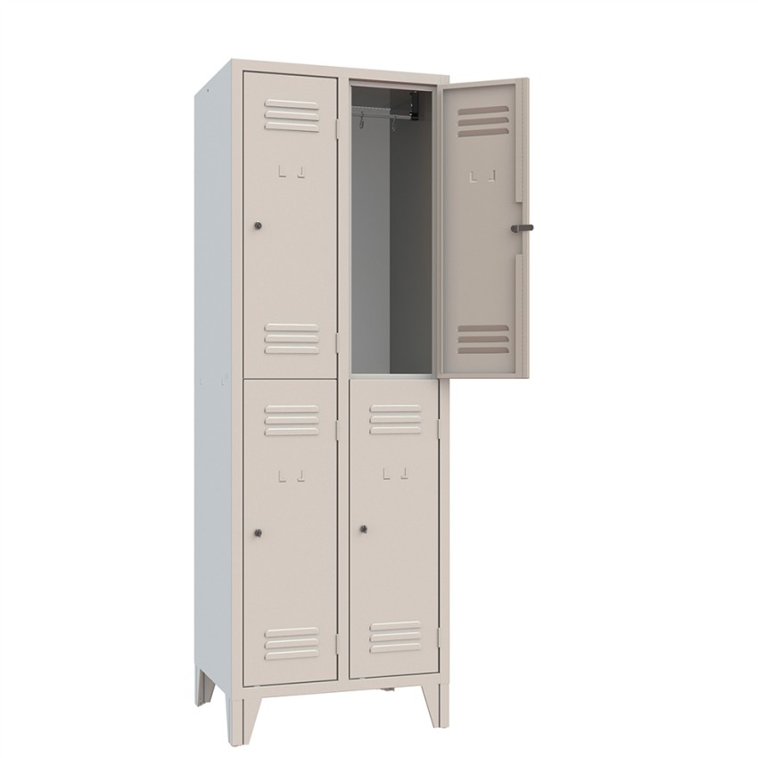 Metall-Spind mit 4 Fächern Loch Garderobe Aktion Metall-Spind mit 4 Fächern Loch Garderobe Aktion