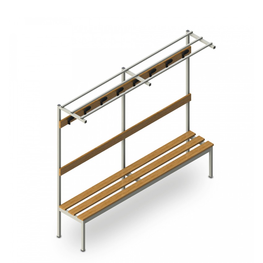 Umkleidebank mit Haken 200x39x184cm Upper L Aktion Umkleidebank mit Haken 200x39x184cm Upper L Aktion