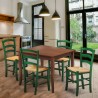 Set mit 4 Stühlen und Tisch Innenküche Bar Quadratisch 80x80 Holz Rusty Auswahl