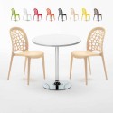 Weiß Rund Tisch und 2 Stühle Farbiges Polypropylen-Innenmastenset Wedding Long Island Verkauf