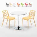 Weiß Rund Tisch und 2 Stühle Farbiges Polypropylen-Innenmastenset Gelateria Long Island Angebot