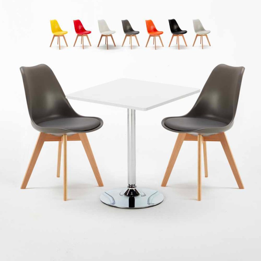 Weiß Quadratisch Tisch und 2 Stühle Farbiges Polypropylen-Innenmastenset Nordica Cocktail Rabatte Weiß Quadratisch Tisch und 2 Stühle Farbiges Polypropylen-Innenmastenset Nordica Cocktail Rabatte