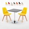 Schwarz Quadratisch Tisch und 2 Stühle Farbiges Polypropylen-Innenmastenset Nordica Mojito Sales