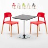 Schwarz Quadratisch Tisch und 2 Stühle Farbiges Polypropylen-Innenmastenset Barcellona Mojito Rabatte