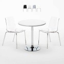 Weiß Rund Tisch und 2 Stühle Farbiges Transparent Grand Soleil Lollipop Silver Angebot