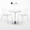 Weiß Rund Tisch und 2 Stühle Farbiges Transparent Grand Soleil Lollipop Silver Angebot