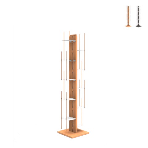 Libreria a colonna verticale h150cm legno 10 ripiani Zia Veronica MH Promozione