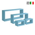 Lot de 4 étagères murales rectangulaires cube moderne Merlino 