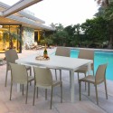 Weiß Rechteckig Tisch und 6 Stühle Farbiges Polypropylen-Außenmastenset Grand Soleil Boheme Summerlife Rabatte