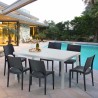 Weiß Rechteckig Tisch und 6 Stühle Farbiges Polypropylen-Außenmastenset Grand Soleil Paris Summerlife Auswahl
