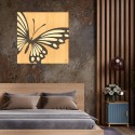 Holzintarsienbild 75x75cm modernes Design Schmetterling Sales