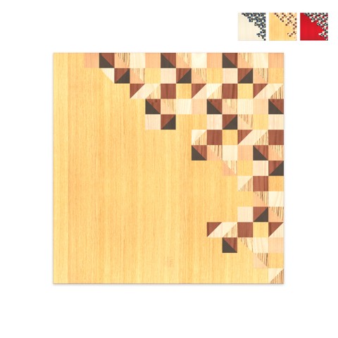 Modernes Bild in eingelegtem Holz 75x75cm Design Triangles