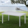 Lot 12 Tables de jardin rectangulaire en polyrotin pour bar café bistrot restaurant terrasse jardin 150x90 Grand Soleil Boheme 