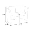 2-Sitzer Kunstleder Lounge Sofa Büro Design Tabby 