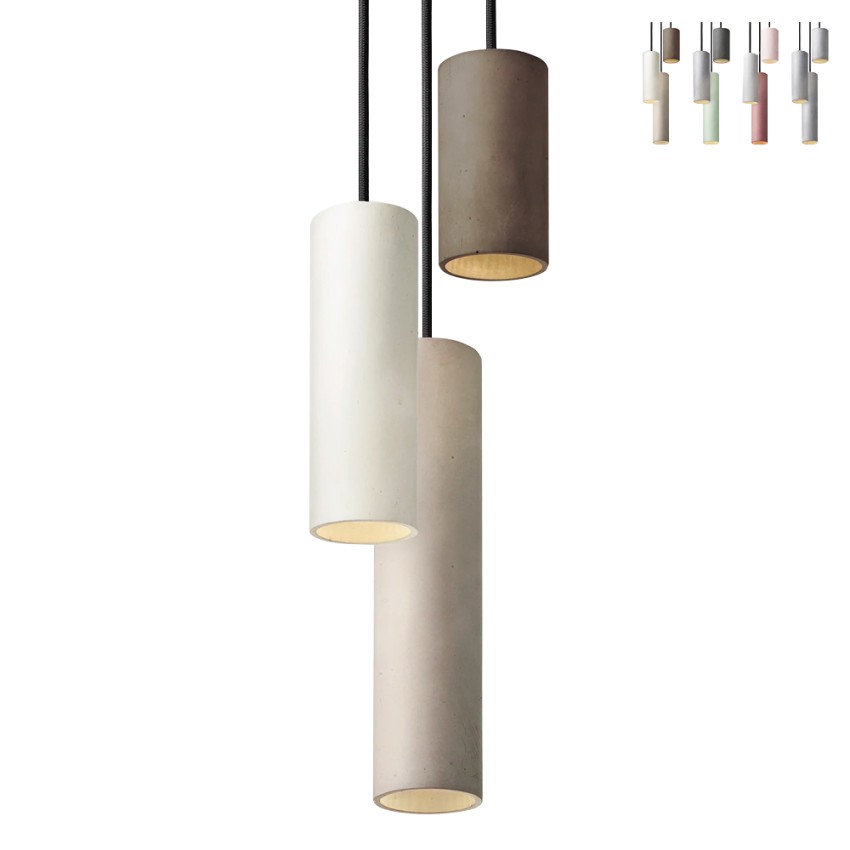 Moderner Pendelleuchter 3-flammig Zylindrisches Design Cromia Aktion Moderner Pendelleuchter 3-flammig Zylindrisches Design Cromia Aktion