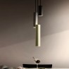 Lampadario a sospensione moderno 3 luci design cilindro Cromia Sconti